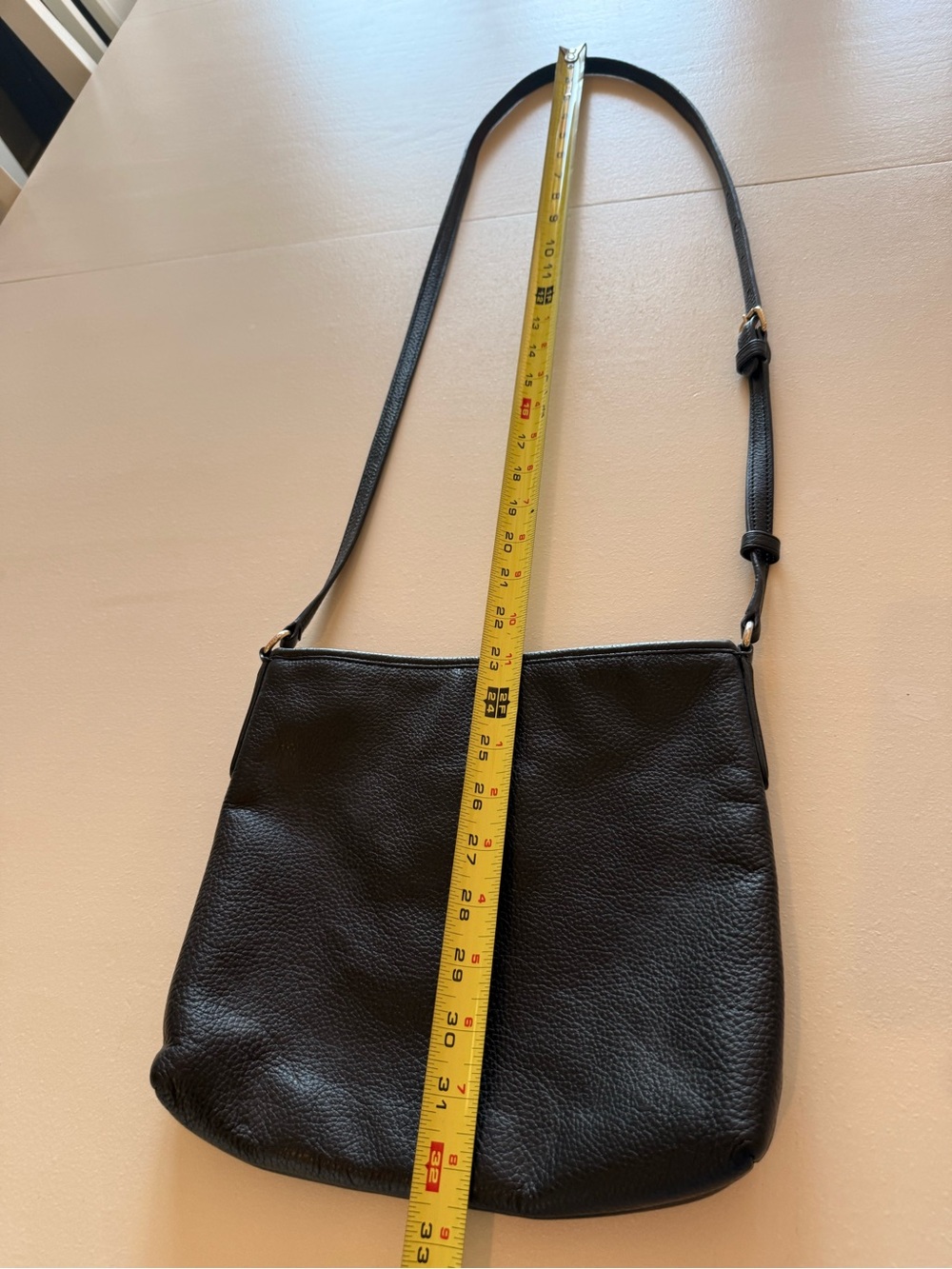 COACH Black Pebbled Leather Crossbody with Gold Logo - Picture 10 of 12